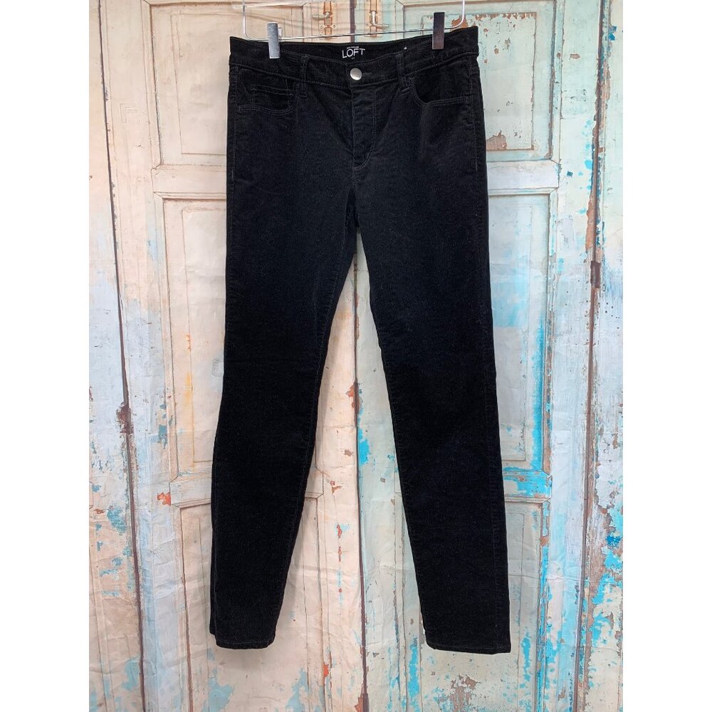 Ann Taylor LOFT 6 Modern Skinny  6 Black Twill Stretch